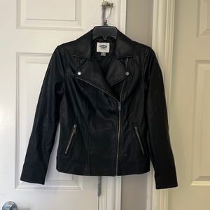 Old Navy black faux, leather jacket. Size XS